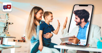 Direct Health Doctor with Patient mother and Son