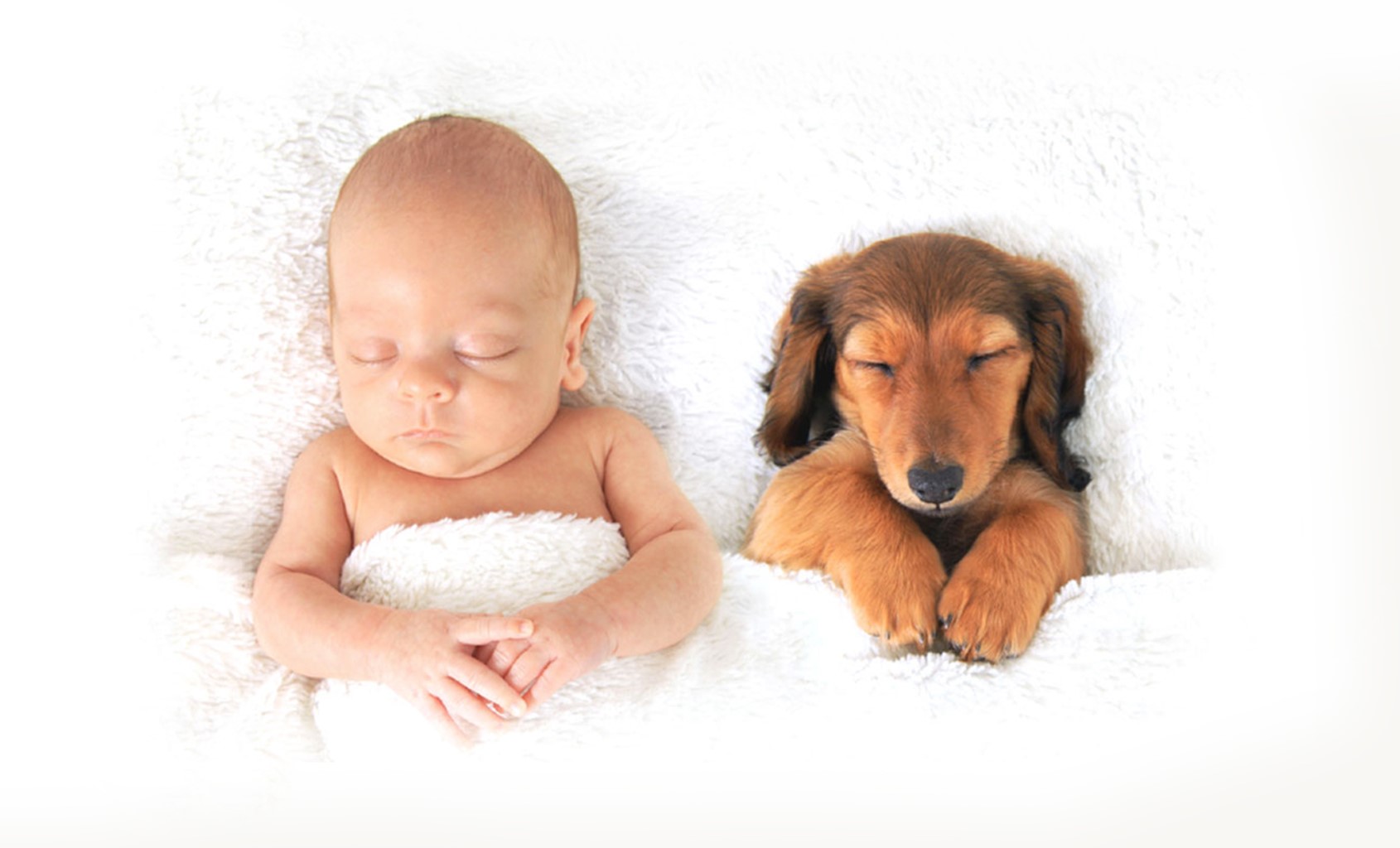 Baby and Puppy sleeping soundly because all their doctors are a text away.